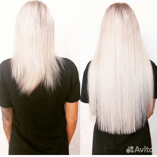 Волосы блонд+ работа 55-60 см lux