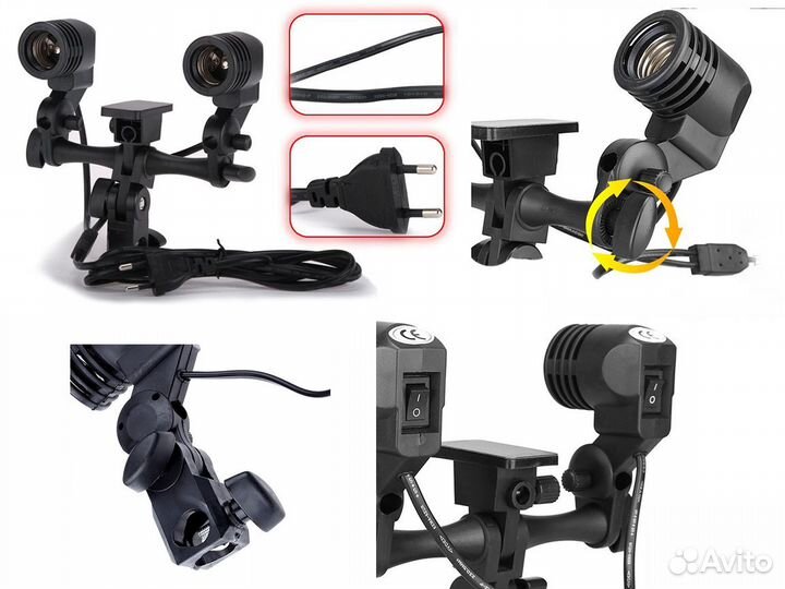 Патрон Falcon Eyes LH2-27SU для двух ламп-вспышек