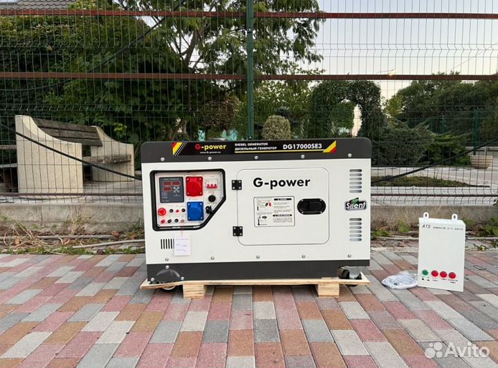 Дизельный генератор 14 kW g-power трехфазный DG170