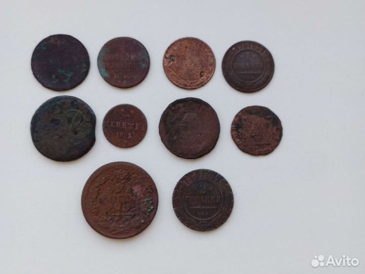 Монеты 1,2 копейки, деньга