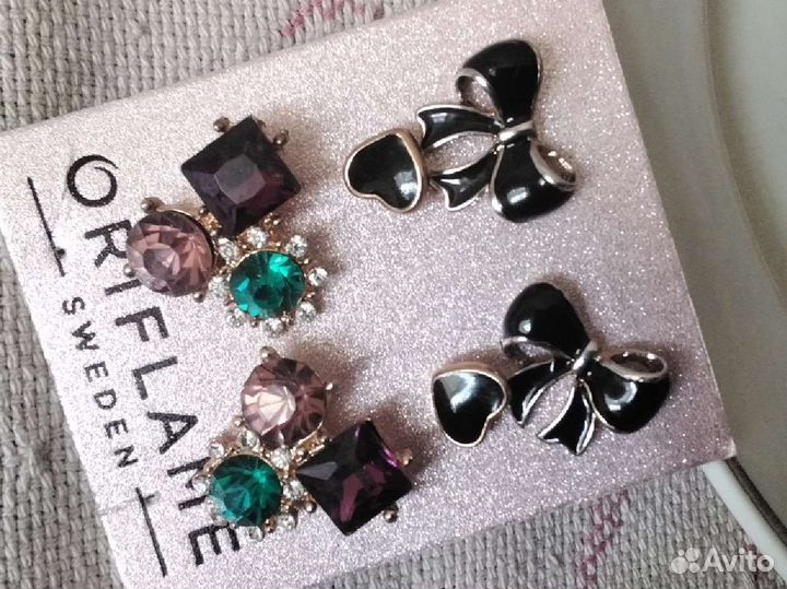 Серьги бижутерия 3 пары