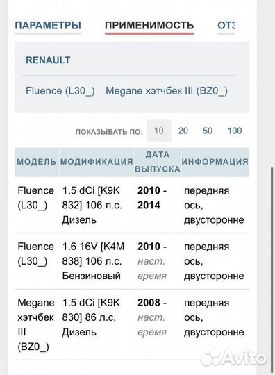 Стойки стабилизатора для renault