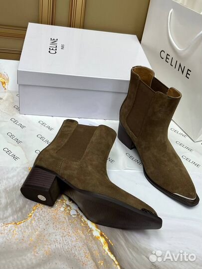 Замшевые Казаки Челси Celine Размеры 36-40