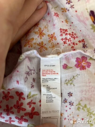 Новая рубашка Catimini, лен+хлопок (9 мес)