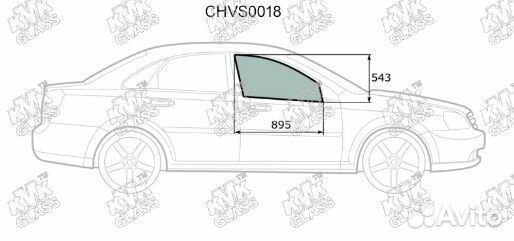 Стекло переднее правое опускное chevrolet lacetti