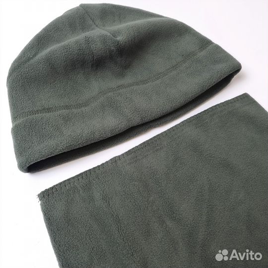 Флисовая мужская шапка + шарф бафф