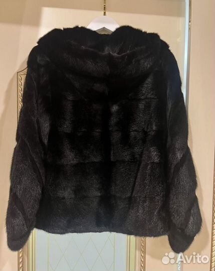 Шуба норковая с капюшоном