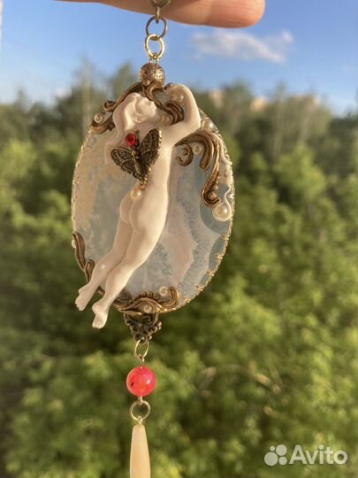 «Белая фея» колье с агатом