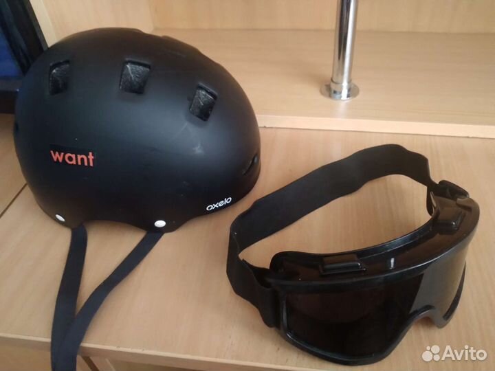 Шлем спортивный want oxelo + oчки солнцезащитные