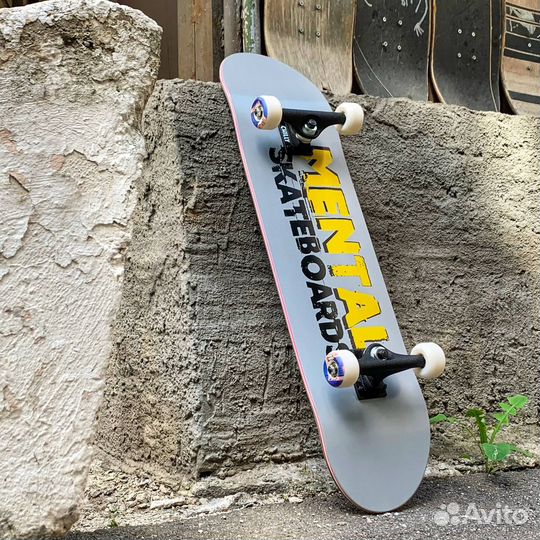 Скейтборд Mental Skateboards Grey 8,0 Blurs Wheels