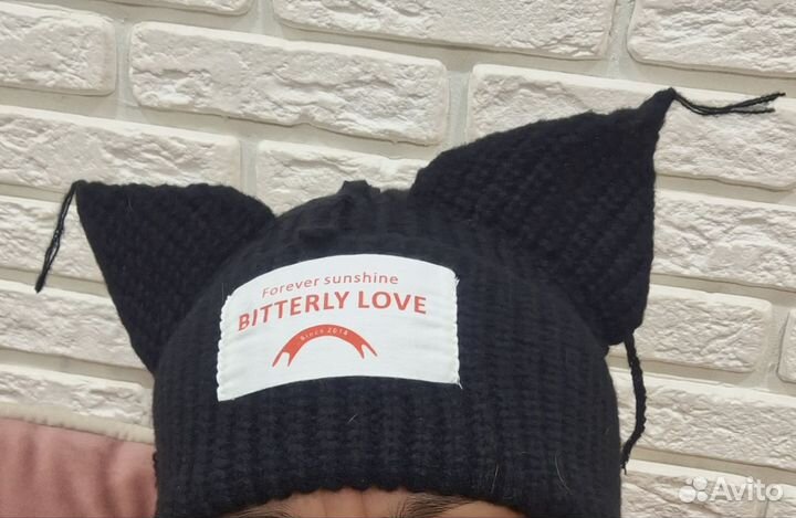 Шапка вязаная с ушками