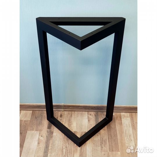 Подстолье опора для журнального столика 325 350 40х20 треугольное металлическое барное черное Лофт