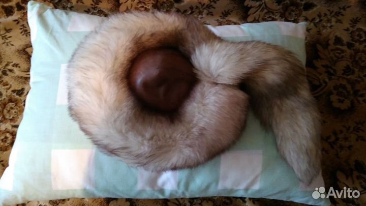 Шапка из песца с хвостом (новая)