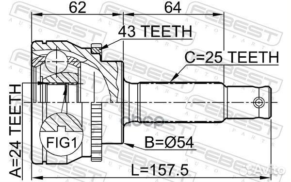 ШРУС 0410-033A43 0410-033A43 Febest