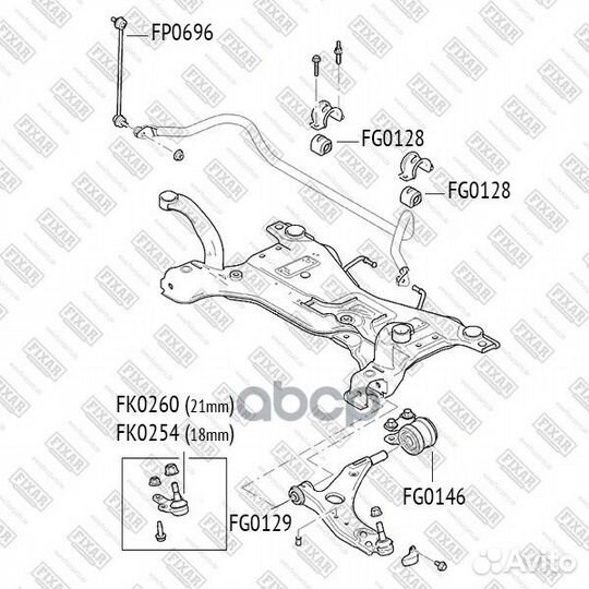 Опора шаровая пер.ниж.лев.,прав.ford focus 04