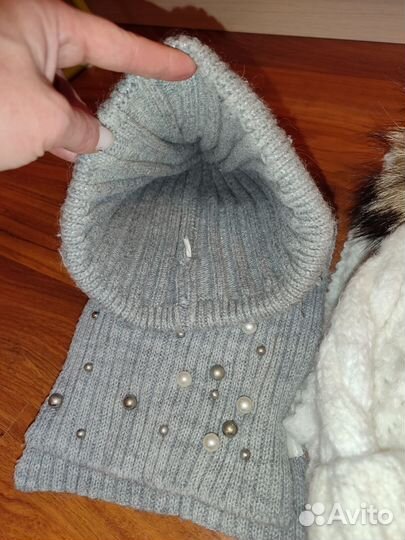 Комплект шапка шарф снуд варежки