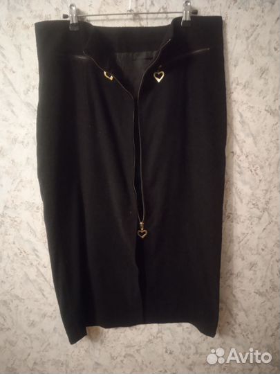 Юбка черная замша р 50-52