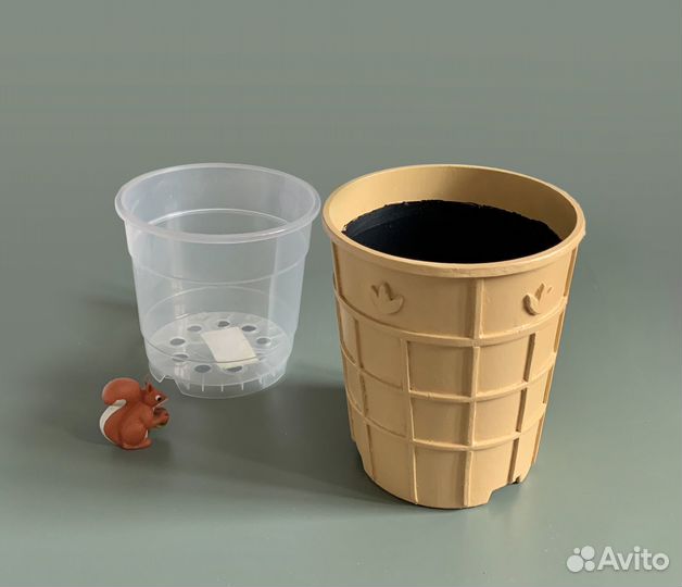 Кашпо Мороженое, идеально для кактуса