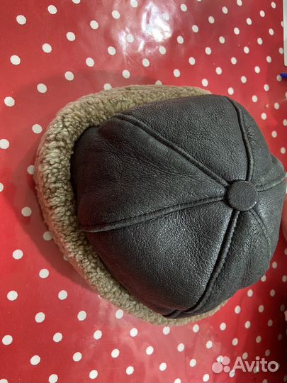 Шапка зимняя, натуральный мех, кожа