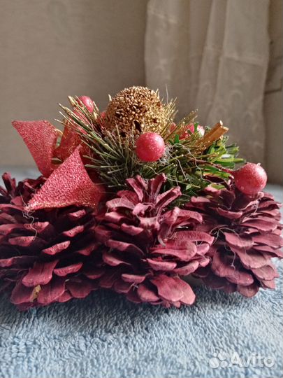 Новогодние подставка под свечку