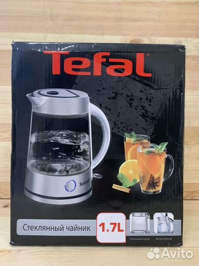 Стеклянный электрический чайник tefal ki1760d30