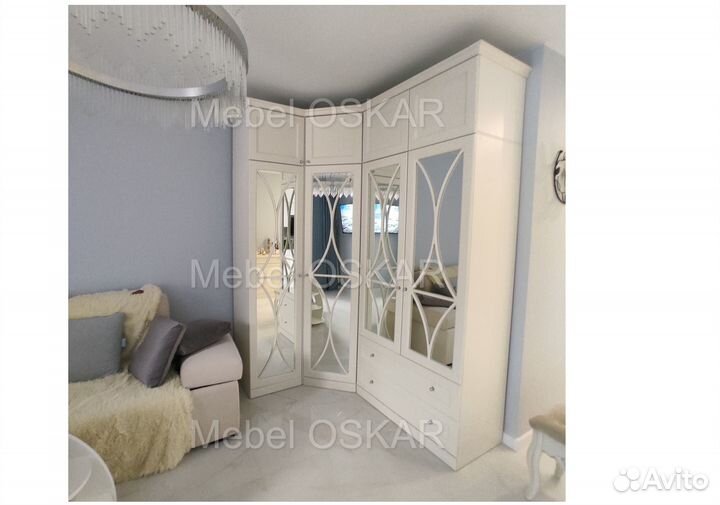 Угловой шкаф с зеркалом Каталея 190х140см