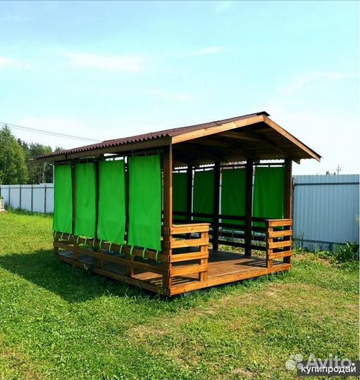 Уличные шторы для беседки из ткани оксфорд