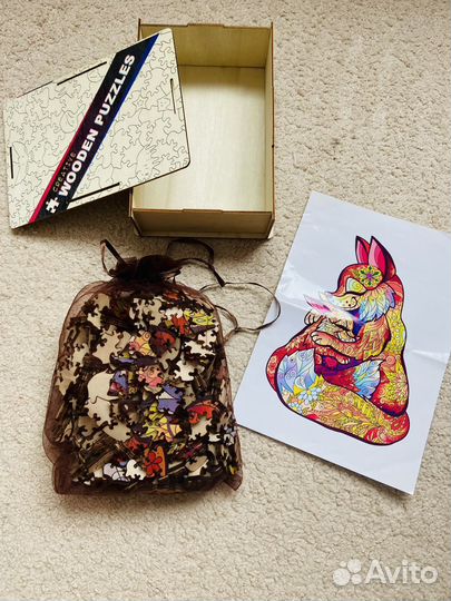 Деревянный фигурный пазл 300 деталей