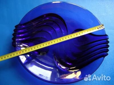 Фруктовница.Блюдо.Кобальт.Стекло.гдр