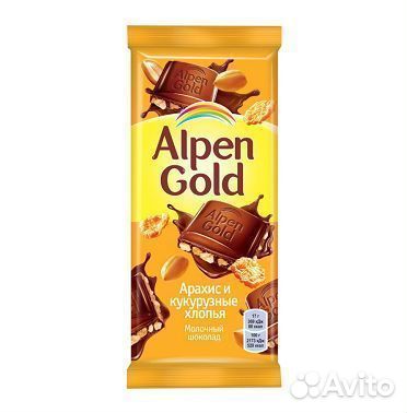 Шоколад Alpen Gold Арахис-Кукурузные хлопья 85 г
