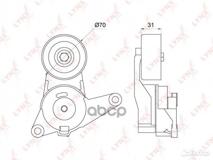 Натяжитель поликлинового ремня PT3283 lynxauto