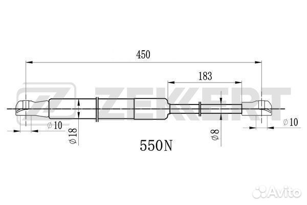 Пружина газовая багажника Toyota Avensis