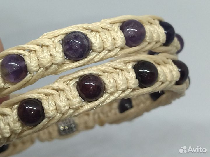 Браслет ручной работы Аметист Гранат