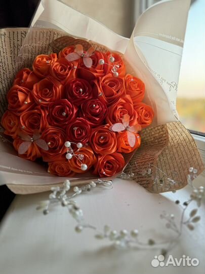 Букет из атласных лент