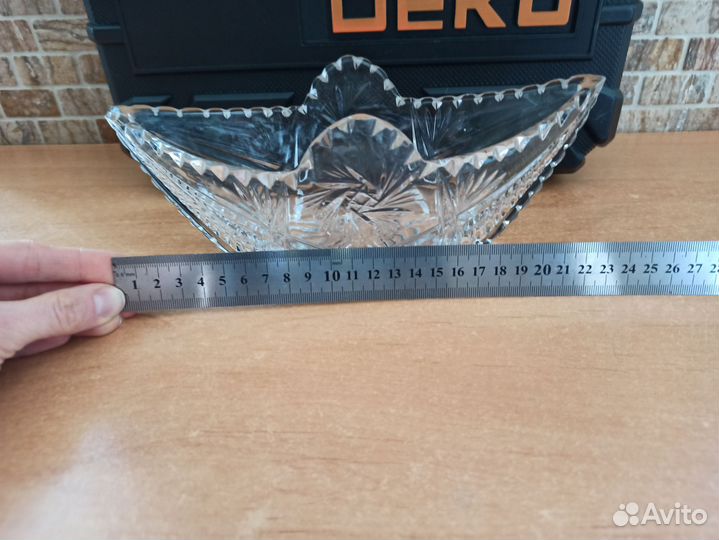 Ваза-ладья хрустальная СССР