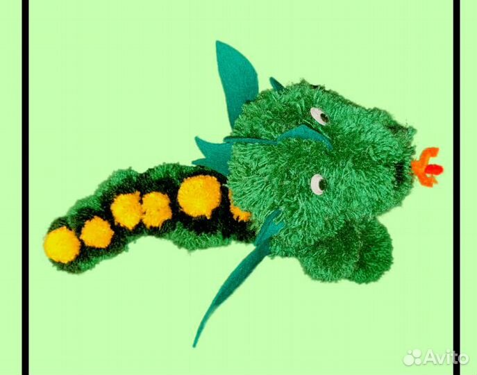 Дракон Игрушка из помпонов + два Мини дракончика