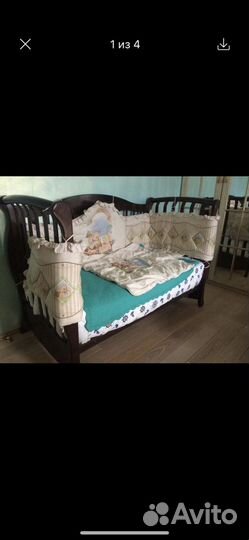 Детская кроватка, новая массив дерева