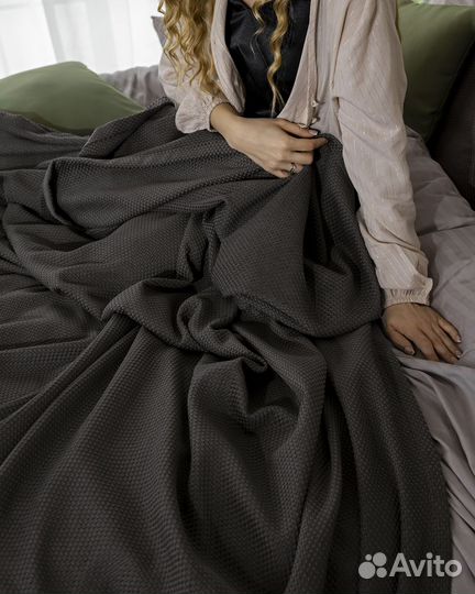 Покрывало-плед ламия эспрессо новое