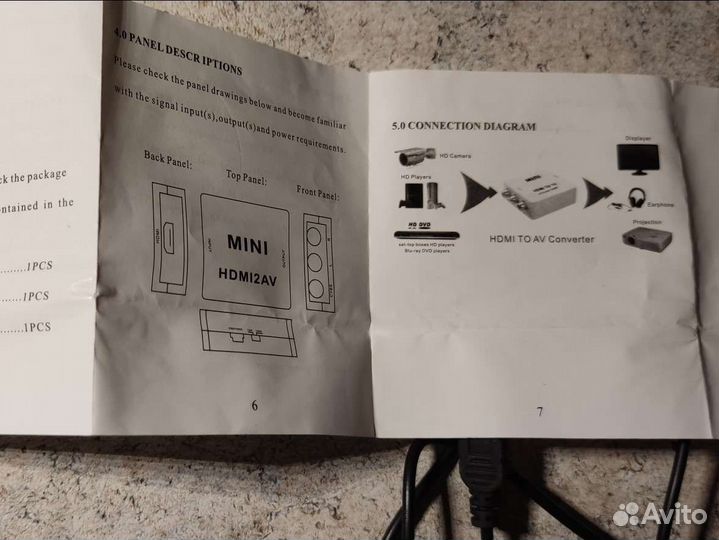 Конвертер hdmi 2AV mini