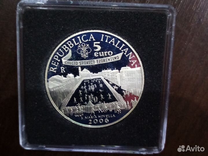 Серебряные монеты Италии. чм по футболу 2006г