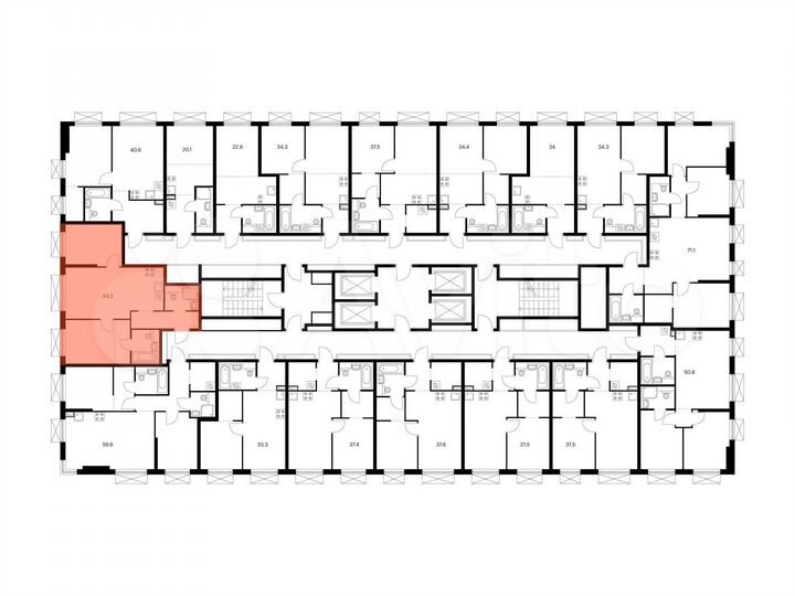 2-к. квартира, 54,2 м², 14/30 эт.