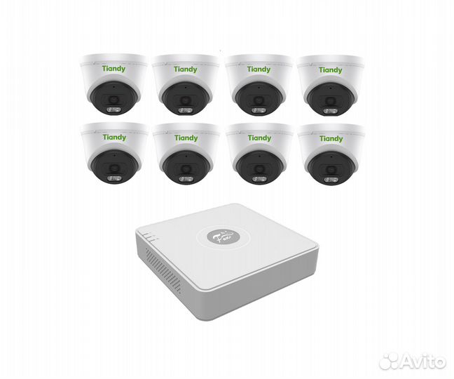 Комлект наблюдения IP-POE Tiandy-FOX на 8 камер