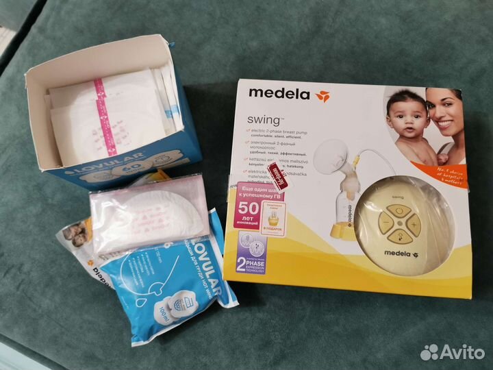 Молокоотсос medela swing электрический + вкладыши