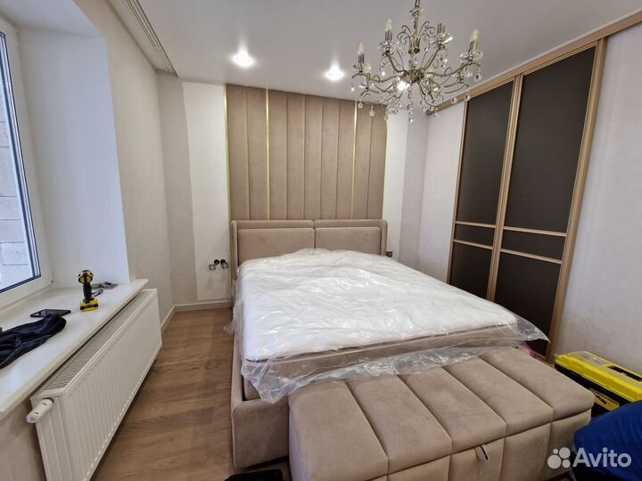 Мягкие стеновые панели, кровати