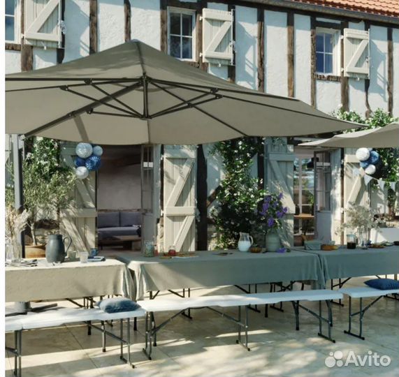 Набор: стол и 2 скамейки складные