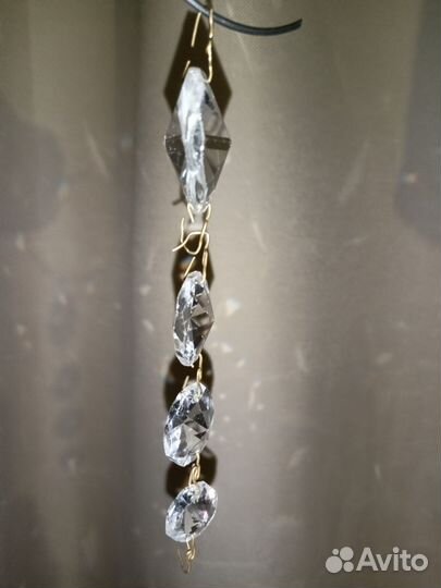 Хрустальные подвески крупные Чехословакия люстра