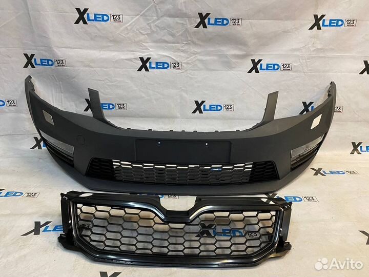 Бампер передний Skoda Octavia A7 RS 13-17 в сборе