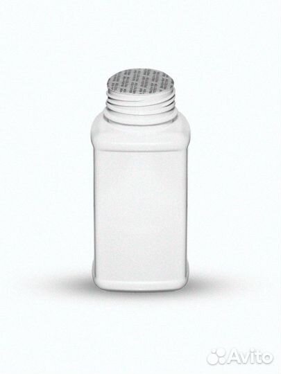 Банка пэт 200 мл белая с крышкой пластиковая