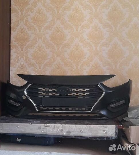 Бампер передний на Хендай Солярис 2 2017-2020