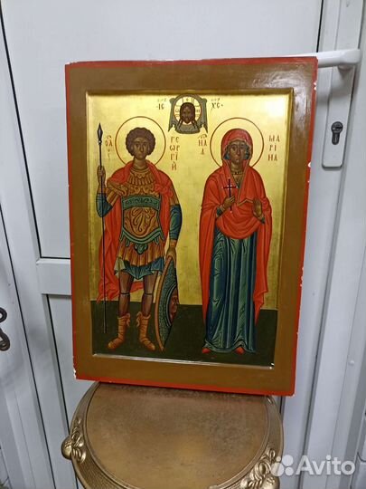 Икона старинная.Св.Георгий и Св.Марина